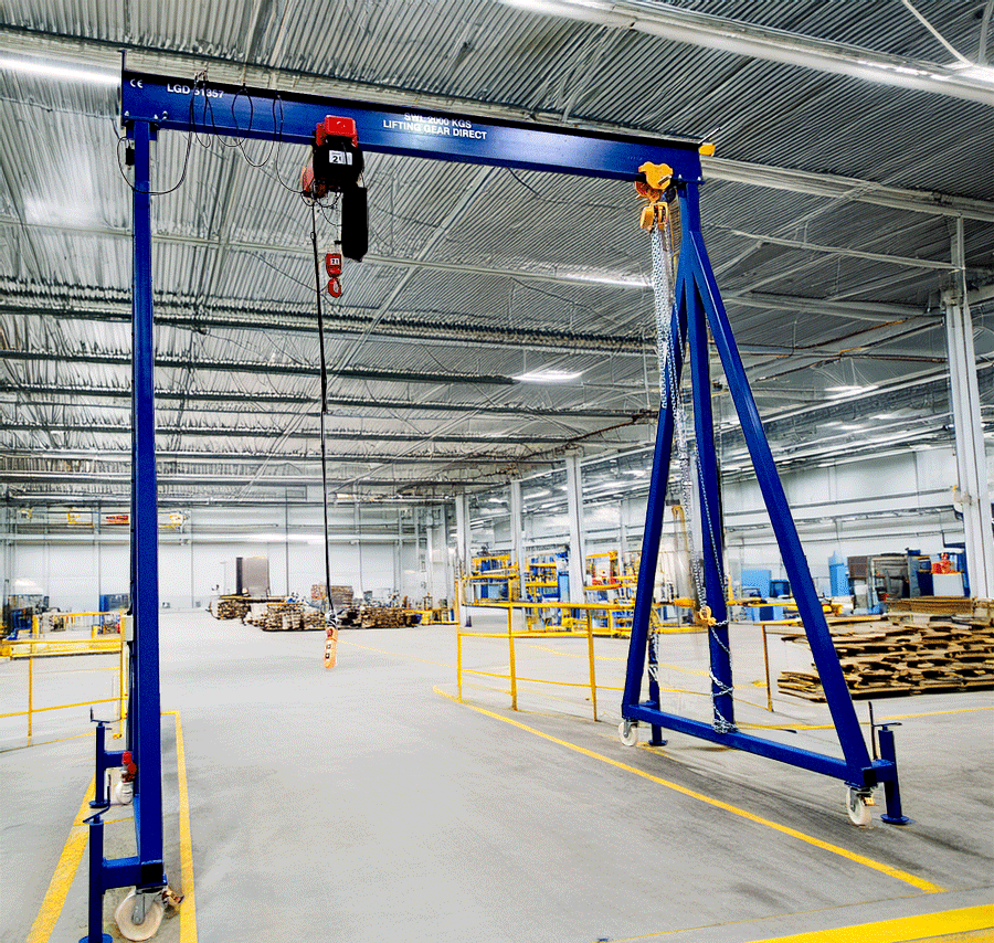 mobile lifting gantry in a factory